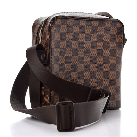 louis vuitton damier olav pm messenger bag men's n41442|LOUIS VUITTON Olav PM Shoulder Bag Damier Ebene Leather .